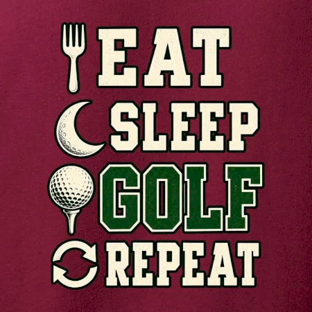 Eat sleep golf repeat typografie