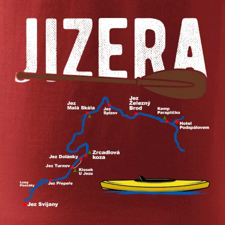Mapa řeky Jizery