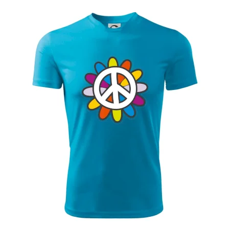 Peace symbol s kreslenou květinou
