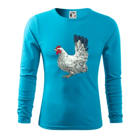 Slepice kreslená bílá