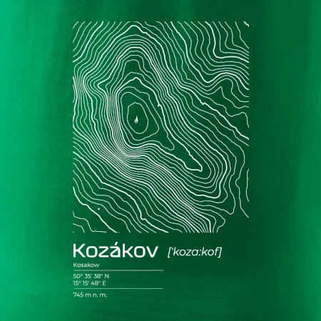 Kozákov - vrstevnice v obdélníku