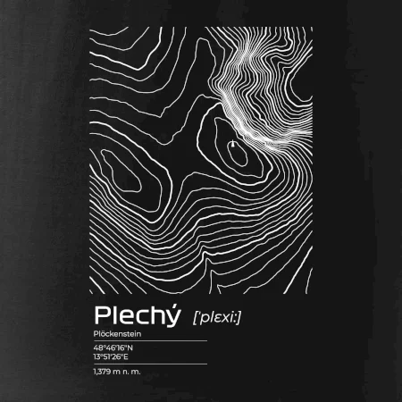 Plechý - vrstevnice v obdélníku