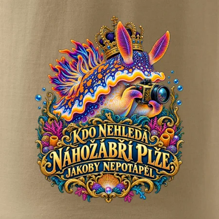 Král makra nahožábří plž s fotoaparátem