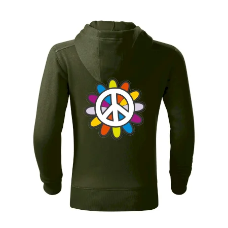 Peace symbol s kreslenou květinou