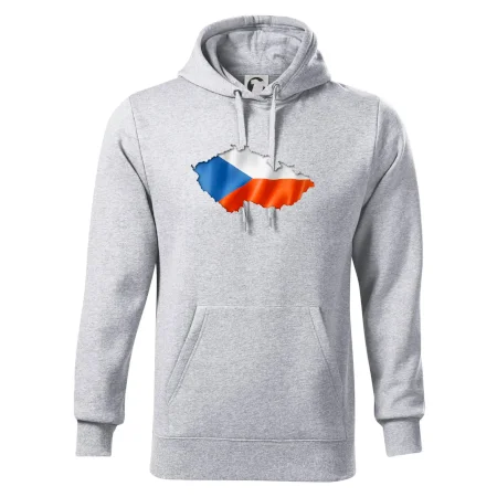 Česká vlajka v obrysu republiky
