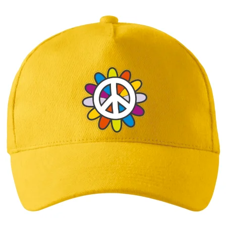 Peace symbol s kreslenou květinou