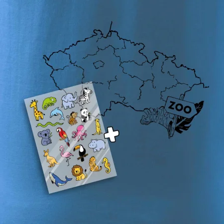 Tričko s mapou + ZOO nažehlovačky