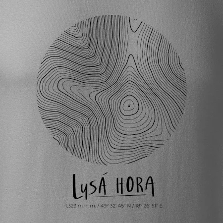Lysá hora - vrstevnice v kruhu