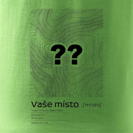 Vaše místo - vrstevnice v obdélníku