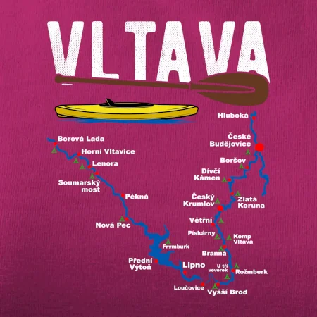 Mapa řeky Vltavy