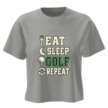 Eat sleep golf repeat typografie