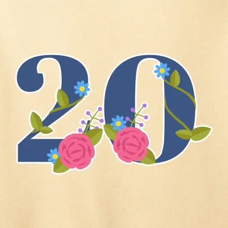 Květinové číslo kreslené - 20
