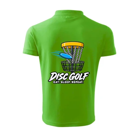 Discgolfový koš s letícím diskem eat sleep repeat