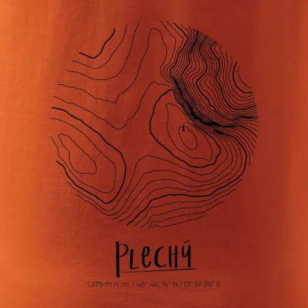 Plechý - vrstevnice v kruhu