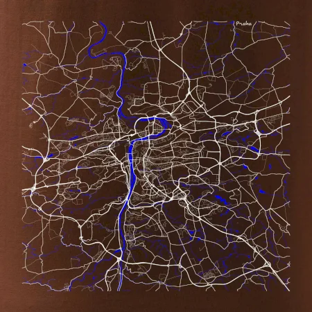 Praha - Mapa s vodními toky
