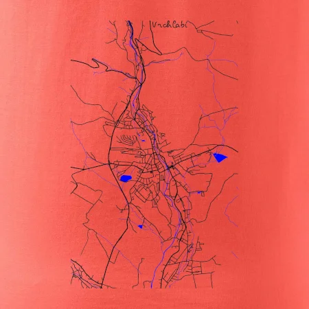 Vrchlabí - Mapa s vodními toky