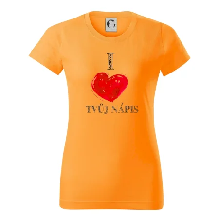 I love malované srdce - vlastní nápis