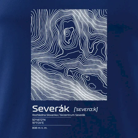 Severák - vrstevnice v obdélníku