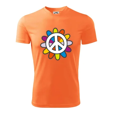 Peace symbol s kreslenou květinou