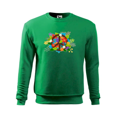 Peace symbol prorostlý květinami