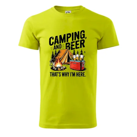 Černý nápis nápis Camping and beer