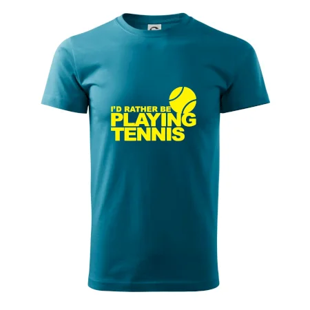 Playing tennis