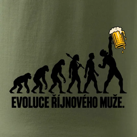 Evoluce říjnového muže s velkým půllitrem piva