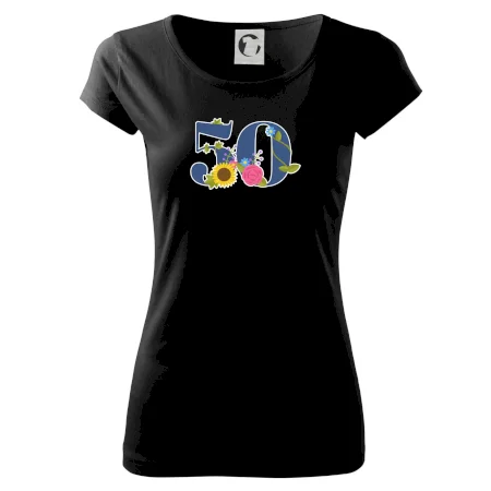Květinové číslo kreslené - 50