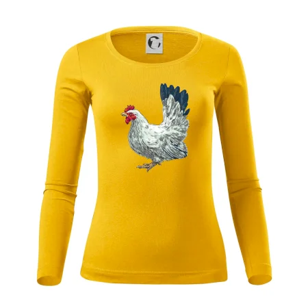 Slepice kreslená bílá