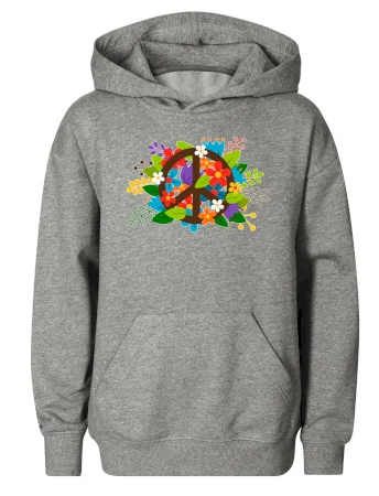 Peace symbol prorostlý květinami