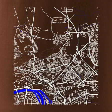Praha 18200 - Mapa s vodními toky