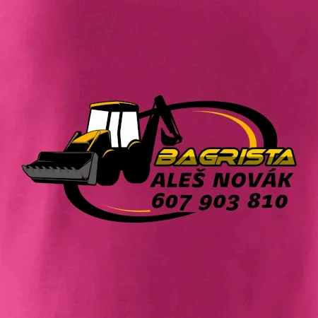 Bagrista v kruhu - vlastní nápis