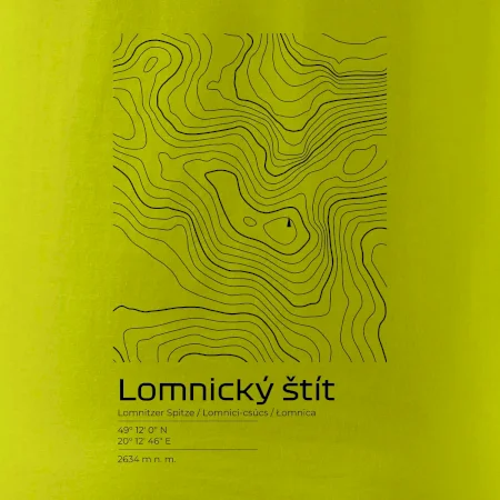 Lomnický štít - vrstevnice v obdélníku