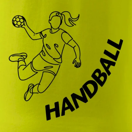 Handball nápis šikmo  - holka