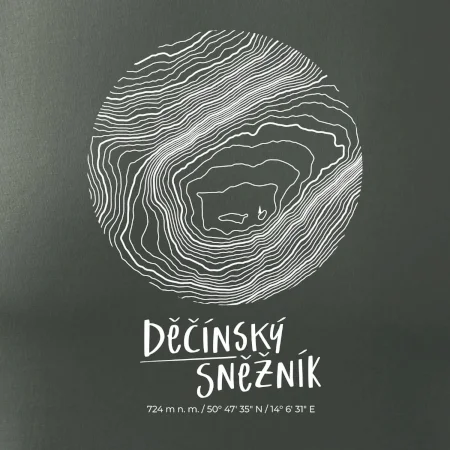 Děčínský Sněžník - vrstevnice v kruhu