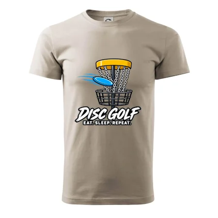 Discgolfový koš s letícím diskem eat sleep repeat