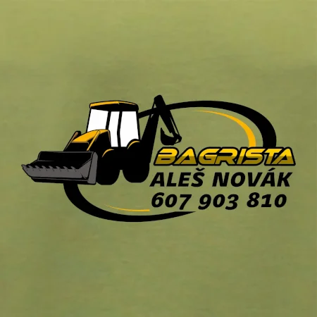 Bagrista v kruhu - vlastní nápis