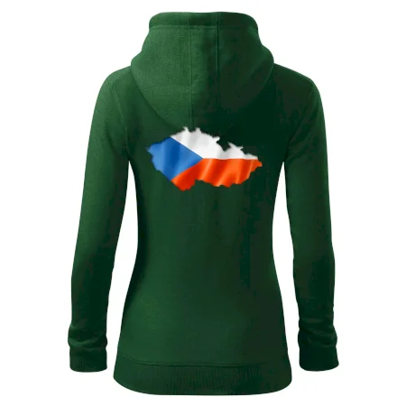 Česká vlajka v obrysu republiky