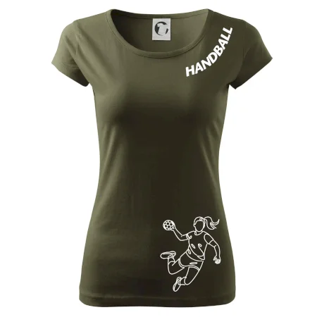 Handball nápis šikmo  - holka
