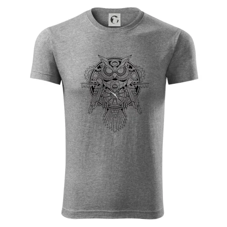 Steampunk sova černobílá