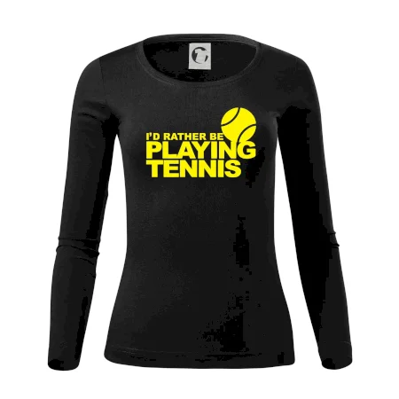 Playing tennis