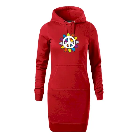 Peace symbol s kreslenou květinou