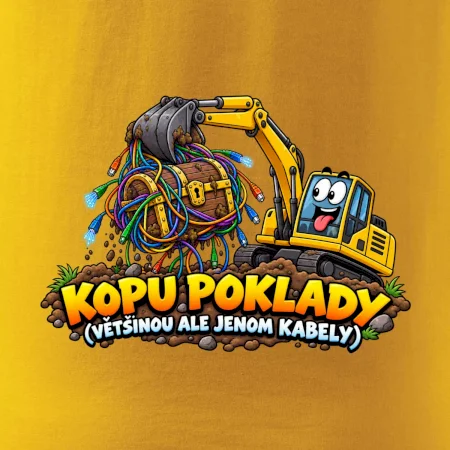 Bagrista kope poklady a kabely