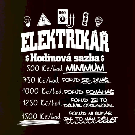 Elektrikář hodinová sazba