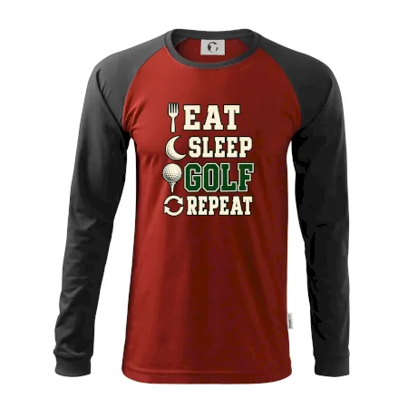 Eat sleep golf repeat typografie