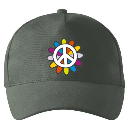 Peace symbol s kreslenou květinou