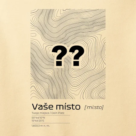 Vaše místo - vrstevnice v obdélníku