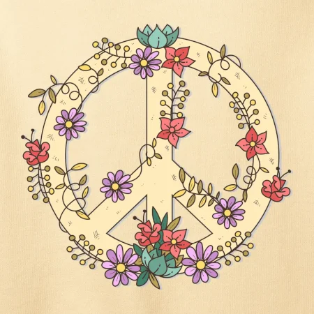 Peace symbol pískový