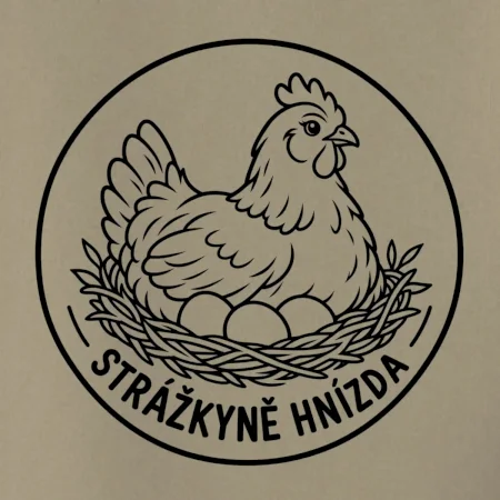 Strážkyně hnízda slepice v emblému