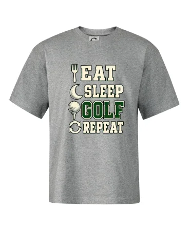 Eat sleep golf repeat typografie